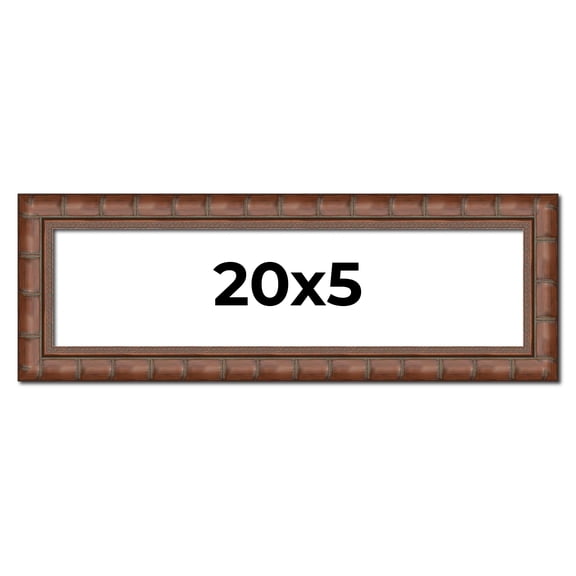 20x5 Dark Brown Bamboo Real Wood Picture Frame Width 1.5 inches | Interior Frame Depth 0.5 inches |