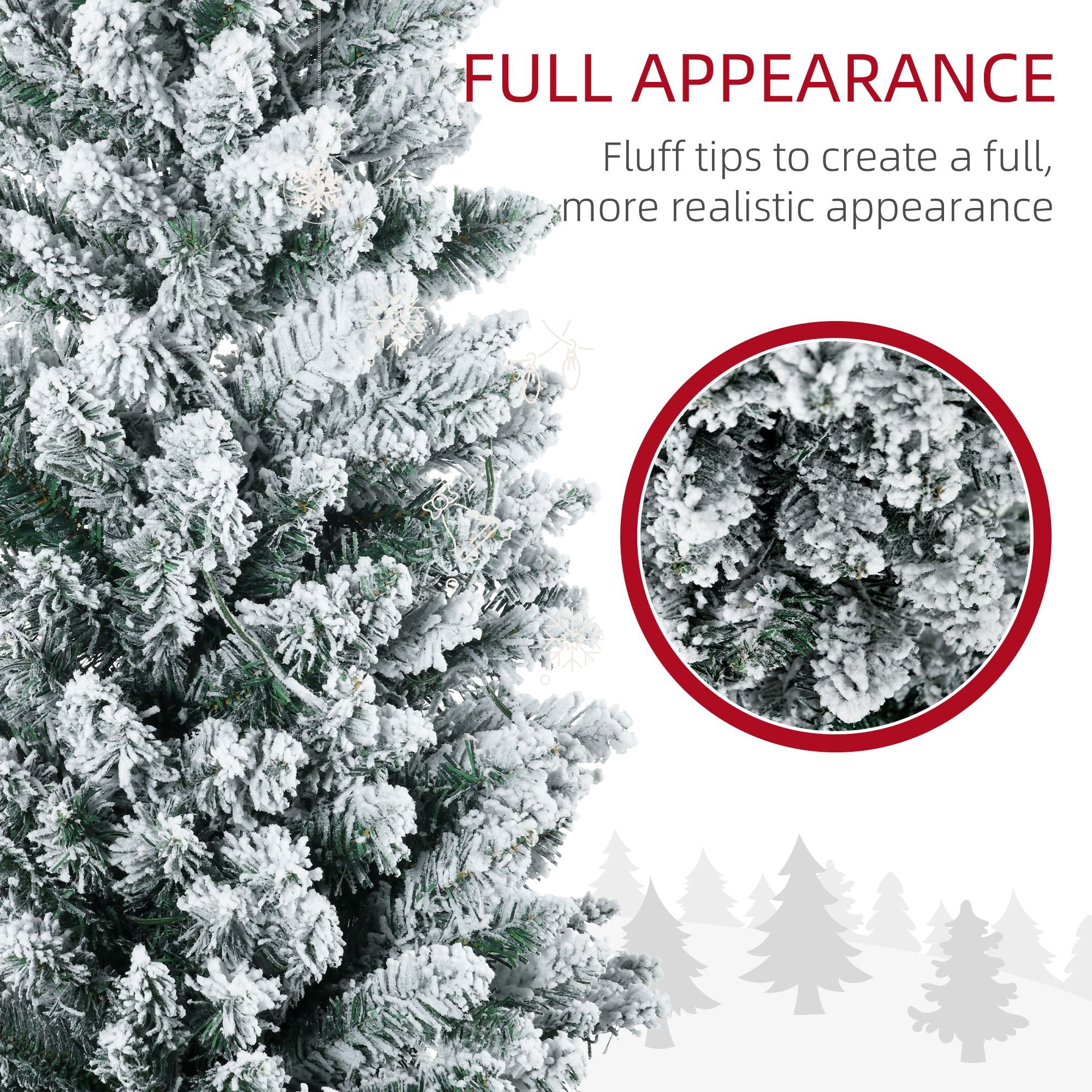 Pencil Christmas Tree, 5 ft Slim Artificial Tree with Warm White LED Lights, 294 Tips, Flame Retardant Branches, Indoor Holiday Decor