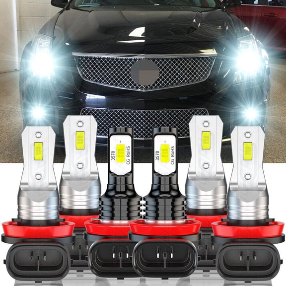 For Pontiac G6 2005-2007 6X 6000K LED Headlight H8 H9 H11 High Low   H11 Fog Light Bulbs Combo