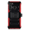 thumbnail image 5 of Samsung Galaxy A21 Phone Case TUFF Hybrid Holster Heavy Duty Shockproof Full Body Protective Case with Kickstand & Swivel Belt Clip Impact Armor Rubber Rugged TPU RED Cover for Samsung Galaxy A21, 5 of 6