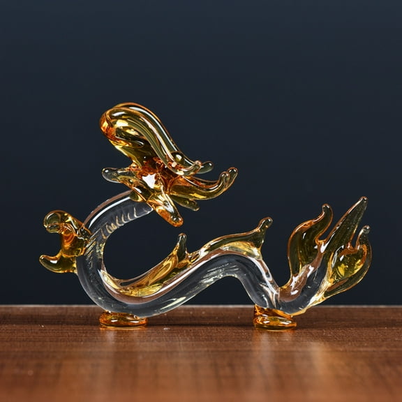 1 pc Glass Chinese Zodiac Figurines Statues for Home Office Desktop Feng Shui Ornament Dragon 107x29.4x80.3mm