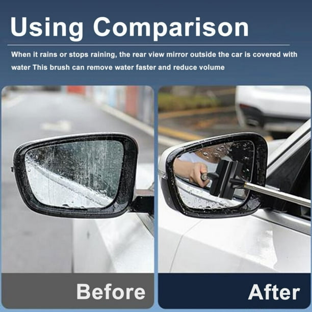 Side Mirror Squeegee, 2 PCS Car Mirror Squeegee, Retractable Car Rearview  Mirror Wiper for All Vehicles, Universal Automotive Accessories