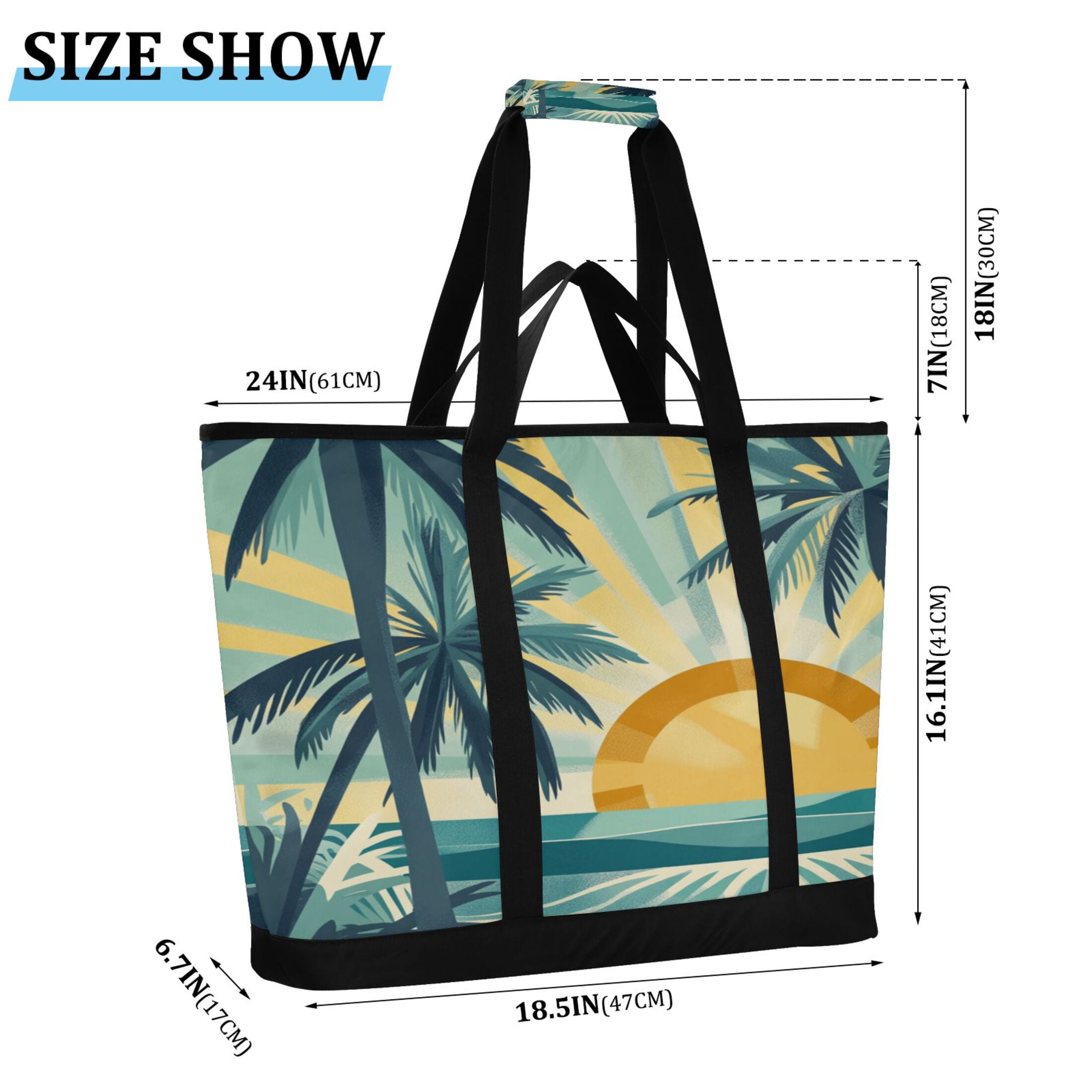 Large Hand-held Ice Pack Picnic Bag Insulation and Refrigeration Suitable for Shopping Picnics and Camping Green Sea Tree