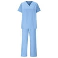 thumbnail image 7 of Giftesty Women's Stretch Lightweight Short Sleeve Medical Scrubs Set Top and Pants for Surgical Nursing Work Wear, 7 of 7