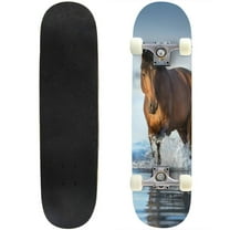 Skateboards Horse river Maple Double Kick Standard Skateboard Pro Complete Outdoor for Beginners Adult Gift 31"x8"