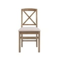 thumbnail image 4 of Linon Ervin Wood X-Back Set of Two Dining Chairs in Washed Gray, 4 of 17