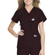 Landau Faux Wrap Tunic Scrub Top