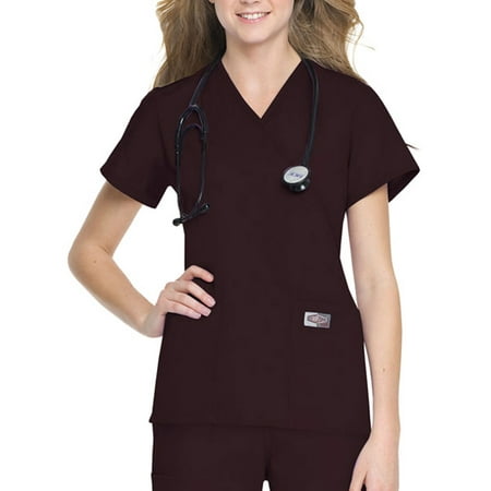 Landau Women's Faux Wrap Tunic Scrub Top, Style 70224