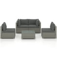 thumbnail image 6 of Gymax 5PCS Patio Sectional Sofa Couch PE Rattan Conversation Set Outdoor Gray, 6 of 6