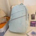 thumbnail image 3 of Bow Print Large Capacity Backpack, Multi-Pocket Zipper Closure School Bag with Pendant for Travel Work Shopping (Blue), 3 of 10