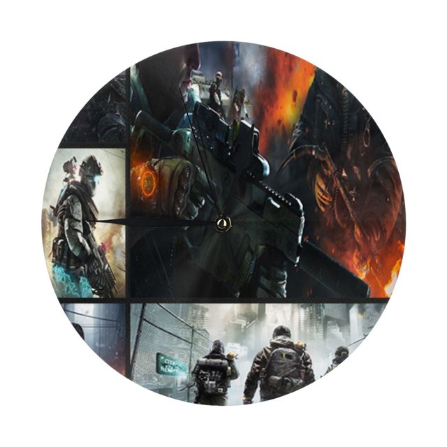 Reloj de pared de la 10.ª División de Montaña: reloj de pared silencioso de 10 pulgadas que no hace tictac, estilo rústico retro decorativo para sala de estar, cocina, hogar, baño y dormitorio