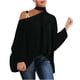 thumbnail image 2 of Pntutb Mujer Camisa Casual Manga Larga Cuello Halter Hombro Sólido Suelto Polluer Blusa tops Pntutb Pntutb-312, 2 of 5