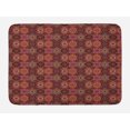 thumbnail image 1 of Moroccan Bath Mat, Vintage Tile Design with Oval Motifs Ottoman Mandala Ornamental, Plush Bathroom Decor Mat with Non Slip Backing, 29.5" X 17.5", Green Vermilion Ruby, by Ambesonne, 1 of 2