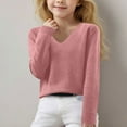 thumbnail image 1 of MKOSPLRT V Neck Sweaters for kid Long Sleeve Lounge Knit Pullover Basic Solid Color Sweaters Soft Spring Sweaters Comzy Sweaters, 1 of 6