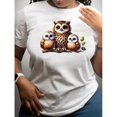 thumbnail image 1 of T-Shirt d'Été Décontracté pour Femmes avec Imprimé Hibou, Col Rond, Manches Courtes, Haut Confortable à la Mode, 1 of 7