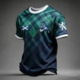 thumbnail image 2 of 2026 Soccer Cup Raglan Short Sleeve T-Shirt for Men, Crew Neck Jersey - Scottish Blue Lion & Tartan Graphic Print Athletic Top for Daily Wear & Party Army Green L, 2 of 5