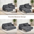 thumbnail image 5 of Noelse 79" Convertible Sofa Bed, 6-in-1 Pull-Out Sleeper Sofa, Corduroy Oversized Loveseat Chaise Lounge with Side Pockets for Living Room, Bedroom, Apartment, Dark Gray, 5 of 11