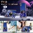 thumbnail image 3 of for iPhone XR Case Astronaut Cute for Women Girls Girly Unique Royal Blue Phone Cases with Astronaut Hidden Stand Kickstand 6D Design Cover for iPhone XR 6.1 inch, 3 of 11