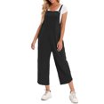 thumbnail image 3 of Summer Women Jumpsuit with Pockets Sleeveless Wide Legs Plus Size Overalls, 3 of 7