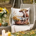 thumbnail image 3 of Outdoor Pillow Covers Waterproof Pillow Cases Protector Farm Animal Bathtub Cow Sunflower Pillowcase Pack of 2 Farmhouse Wooden Throw Cushion Case for Pation,Couch,Living Room Sofa, 16x16 in, 3 of 9