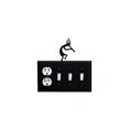 thumbnail image 1 of Village Wrought Iron EOSSS-56 8.25 Inch Kokopelli - Single Outlet and Triple Switch Cover, Black, 1 of 2