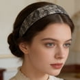 thumbnail image 6 of UNLLLL Vintage Tortoiseshell Acetate Headband, Wide Hairband for Women, Classic Elegant Hair Accessory, Non Slip Flexible Resin Material, for Daily Wear and Styling (Black), 6 of 7