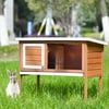Pet Bunny Wood House Small Animal Chick Hutch with ABS Tray, Auburn
