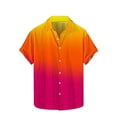 thumbnail image 2 of S-5X Plus Size Shirts for Men Big & Tall Short Sleeve Button-Down Tshirts Shirt Mens Gradient Printed Collar Summer Hawaiian Beach Tees Tops, 2 of 5