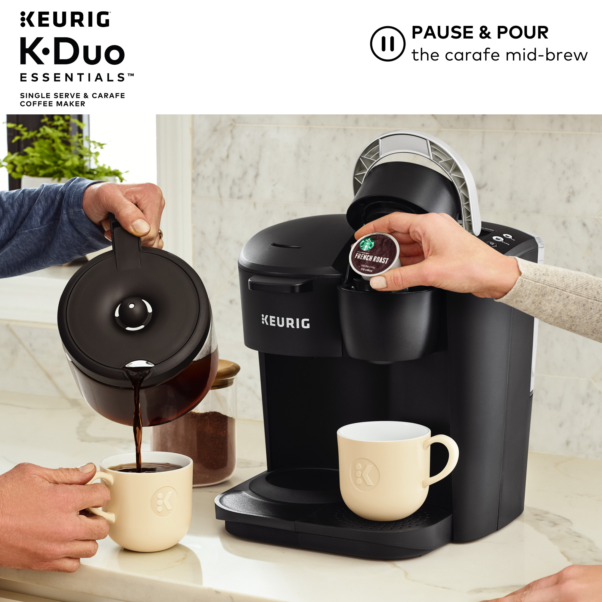Keurig K-Duo Essentials Black Single-Serve K-Cup Pod Coffee Maker, Black - image 8 of 19
