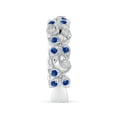 thumbnail image 3 of Angara Natural 0.63 Ct. Blue Sapphire with Diamond Non Eternity Wedding Band in 14K White Gold for Women (Ring Size: 3), 3 of 10