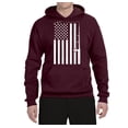 thumbnail image 2 of American Flag Fishing Rod USA Pride | Mens Fishing Hooded Sweatshirt Graphic Hoodie, Maroon, 3XL, 2 of 3