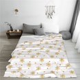 thumbnail image 5 of Pofeuu Gold Snowflake Stripes Print Ultra-Soft Micro Fleece Blanket,for Bed Or Sofa,All Season Throw Blankets Flannel Blanket-60"x50", 5 of 7