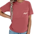 thumbnail image 3 of Gelikeya Maternity Shirts Short Sleeve Nursing Tops for Breastfeeding Casual Soft and Comfortable Printed Tee Shirt Clothes Brick Red, Size S, 3 of 5