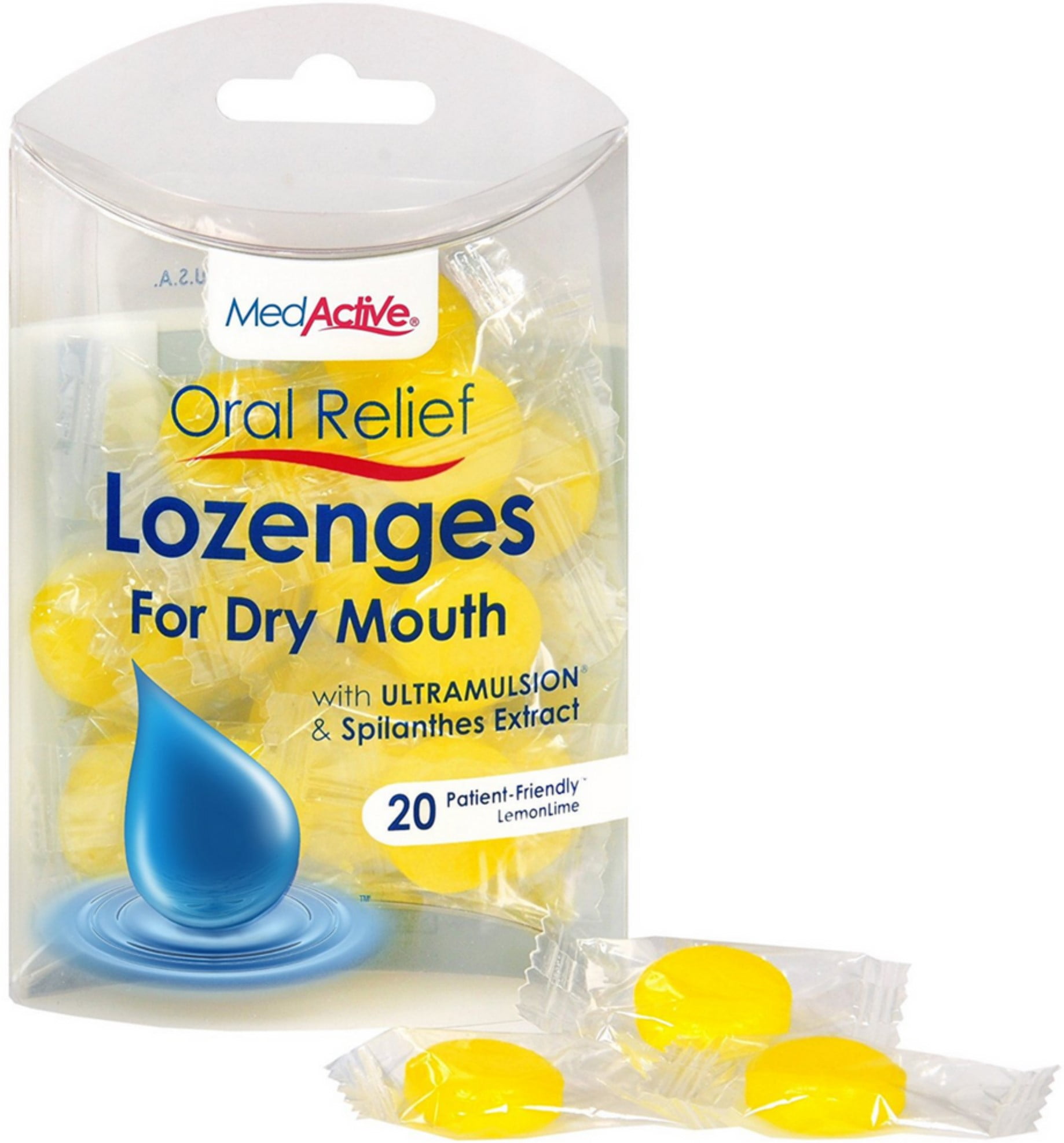 MedActive Oral Relief Lozenges, Lemon Lime 20 Each