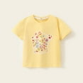 thumbnail image 2 of SGFCWSX Girls Short Sleeve T-Shirt, Kids Cotton Graphic Print Summer Breathable Top, Casual Everyday Wear Yellow Size 5-6 Years, 2 of 9