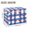 thumbnail image 3 of Foldable Fabric Storage Bin With Handle Collapsible Basket Box Storage With Lid Organizer Red Cherries, 3 of 7