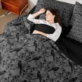 thumbnail image 4 of Feelyou Grey Boho Damask Twin Bedding Sets 7pcs, Tribal Gothic Crow Bedding Comforter Set, 4 of 8