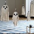 thumbnail image 4 of Halloween Handmade Cute Ghost Macrame Decoration, Spooky Woven Halloween Decoration Indoor & Outdoor Party, Cute Wall Hanging Decoration for Haunted House Party Front Door Porch Yard Tree(B), 4 of 5