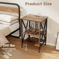 thumbnail image 3 of Spaco Mid-Century Record Player Stand with Built-in Charging Station-Rustic Brown, End Table, 3 of 8