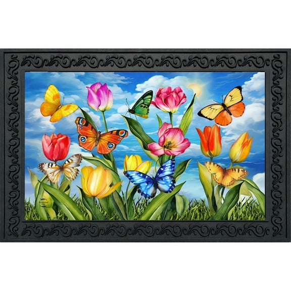 Briarwood Lane Butterflies and Poppies Doormat