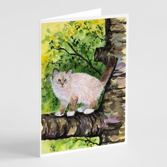 Cat - Birman Greeting Cards and Envelopes Pack of 8