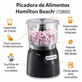 thumbnail image 3 of Procesador de Alimentos Hamilton Beach Eléctrico 3 Tazas | Picador de Alimentos Compactos 350W, 3 of 9
