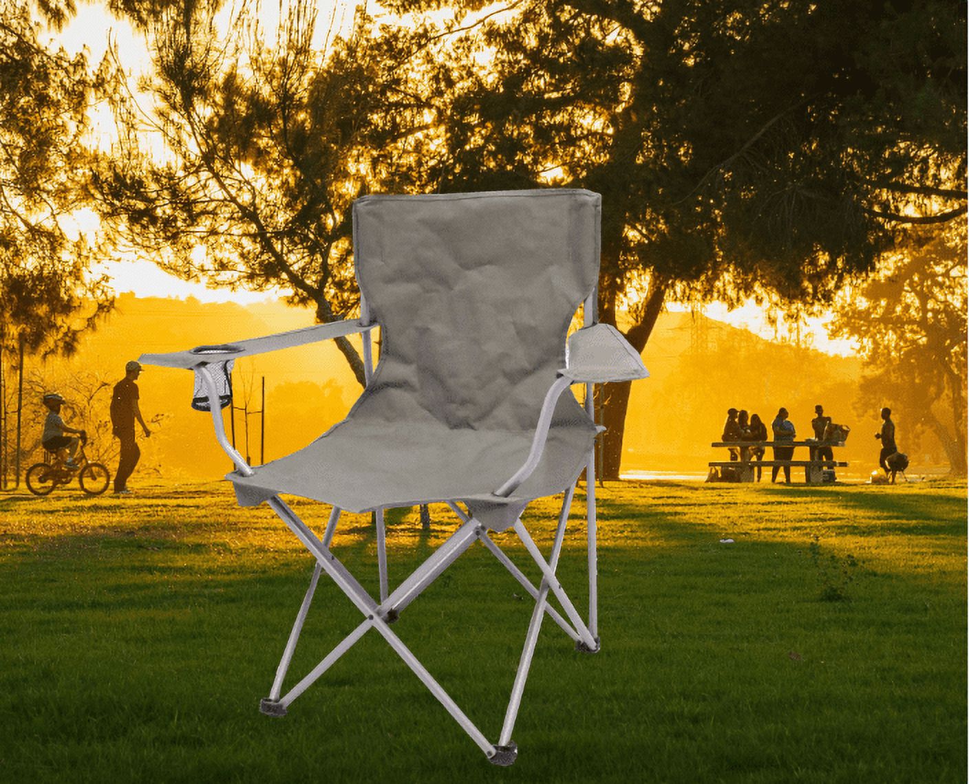 Ozark Trail Quad Folding Camp Chair 2 Pack,with Mesh Cup Holder - image 4 of 17