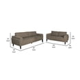 thumbnail image 6 of Benjara Fiza 2pc Living Room Sofa Set, Track Arms, Mitred Accents, Brown, 6 of 9