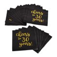 thumbnail image 4 of 40 servilletas decorativas para fiesta de cumpleaños número 30, servilletas negras con estampado de letras doradas, 4 of 8