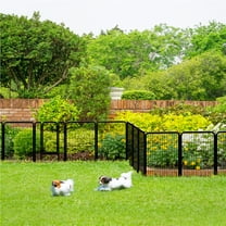 Alden Design 31.5″H Metal Pet Playpen Steel Dog Cat Exercise Barrier Outdoor Indoor Fence Door