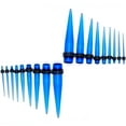 thumbnail image 2 of Body Candy 18Pc Ear Expanders Light Blue Acrylic Straight Taper 18 Piece Ear Stretching Kit 14G to 00G, 2 of 3
