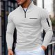 thumbnail image 1 of pstuiky camisas de manga larga para hombre, Top a cuadros de cuello alto y manga larga con media cremallera de color liso para hombre Tops de talla grande para hombre xxl, 1 of 8