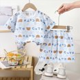 thumbnail image 4 of TOWED22 Baby Boy Summer Outfits 2 Pieces Crewneck Short Sleeve Shirt Top Truck Graphic Elastic Waist Shorts Clothes(Blue,4-5 Y), 4 of 4