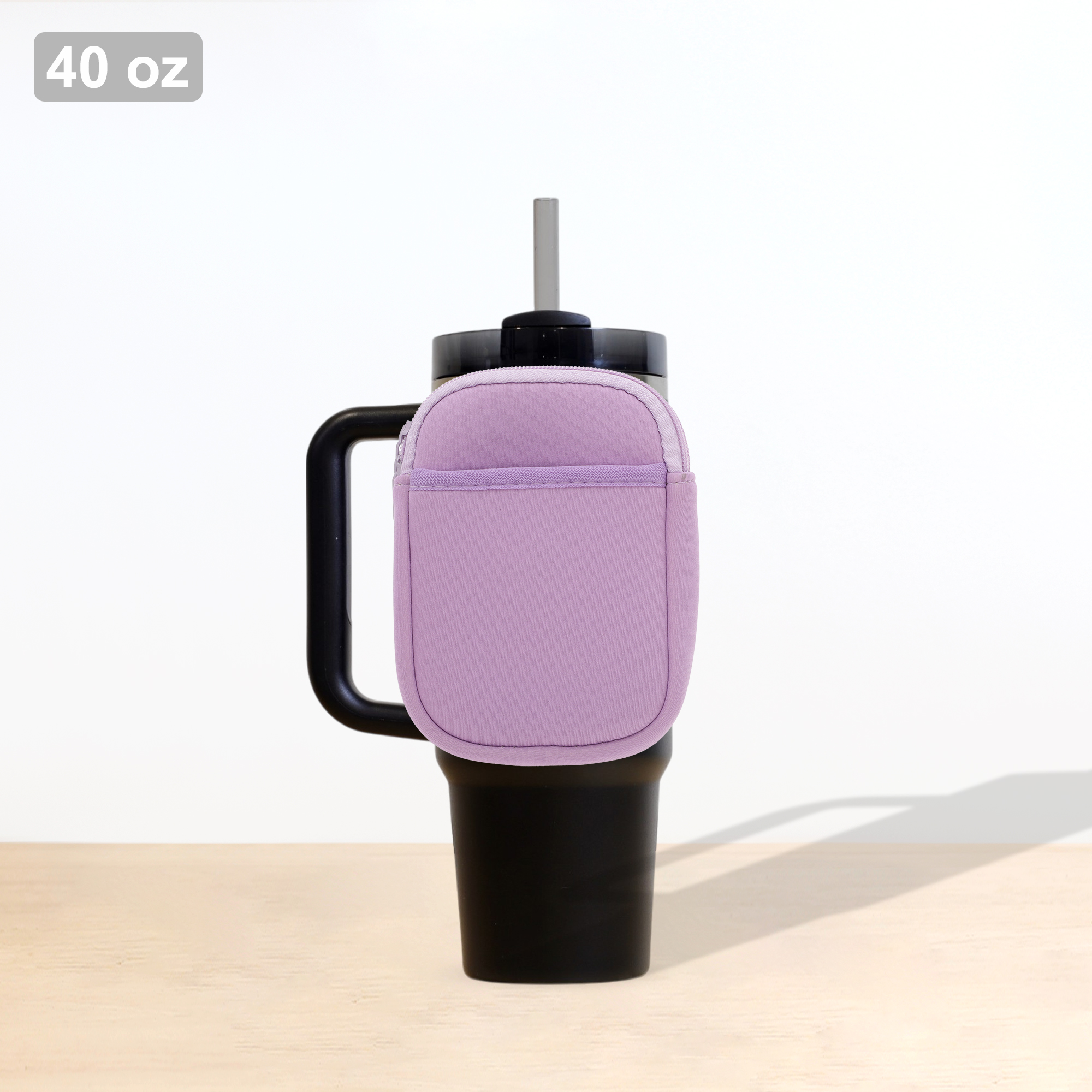 Unique Bargains 1Pc Durable Water Bottle Pouch With 2 Pockets Purple